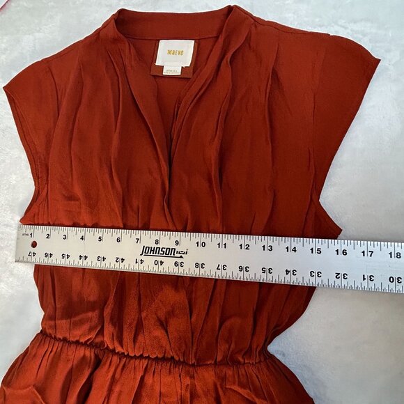 Anthropologie Maeve Womens Noronha Wrap Midi Dress XL Orange Cap Sleeve Belted - Picture 7 of 11